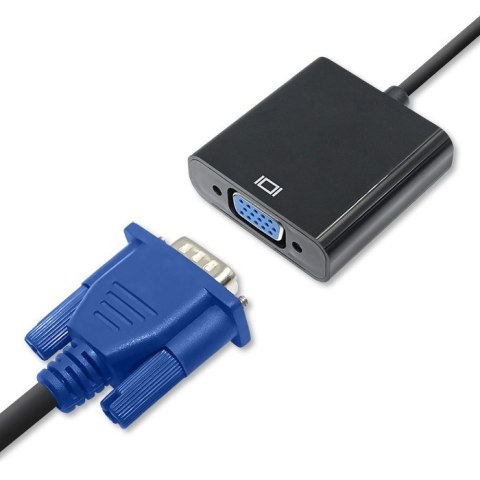 Adapter Micro HDMI D męski / VGA żeński | +3,5mm AUX | 0,2m Adapter Micro HDMI D męski / VGA żeński | +3,5mm AUX | 0,2m