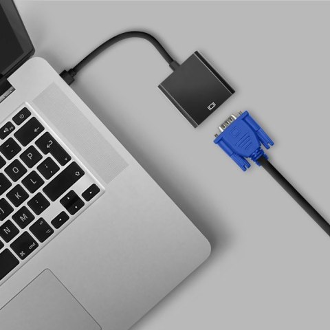 Adapter Micro HDMI D męski / VGA żeński | +3,5mm AUX | 0,2m Adapter Micro HDMI D męski / VGA żeński | +3,5mm AUX | 0,2m