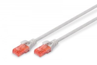 Patch cord nieekranowany U/UTP Kat.6 AWG 26/7 miedź LSOH 0,5m Szary