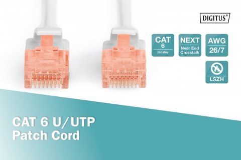 Patch cord nieekranowany U/UTP Kat.6 AWG 26/7 miedź LSOH 3,0m Szary