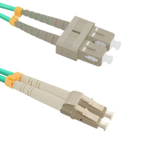 Patchcord światłowodowy LC/UPC-SC/UPC | MultiMode | 50/125 | OM4 | 1m Patchcord światłowodowy LC/UPC-SC/UPC | MultiMode | 50/125 | OM4 | 1m