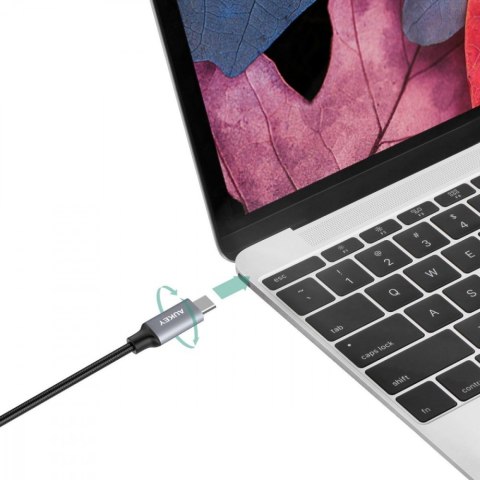 CB-CD5 kabel USB-C - USB-C 1m 60W PD 3A 20V nylonowy oplot czarny CB-CD5 kabel USB-C - USB-C 1m 60W PD 3A 20V nylonowy oplot czarny