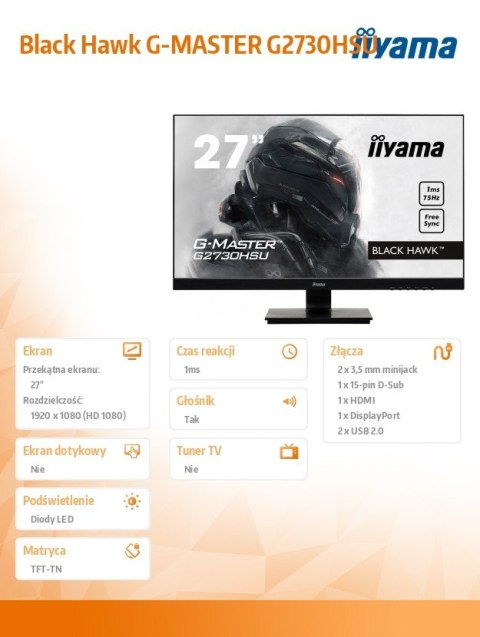Monitor 27 G2730HSU-B1 TN,FHD 75Hz,HDMI,DP,USB, 1MS, Monitor 27 G2730HSU-B1 TN,FHD 75Hz,HDMI,DP,USB, 1MS,