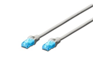 Patch cord U/UTP kat.5e PVC 1,5m szary
