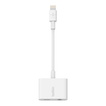 Adapter przejsciówka Lightning do miniJack/Lightning 0,15m biały Adapter przejsciówka Lightning do miniJack/Lightning 0,15m biały