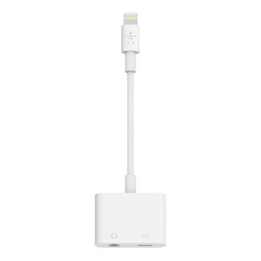 Adapter przejsciówka Lightning do miniJack/Lightning 0,15m biały Adapter przejsciówka Lightning do miniJack/Lightning 0,15m biały