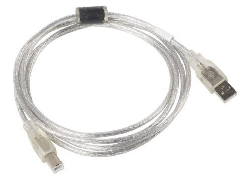 Kabel USB 2.0 AM-BM 5M Ferryt przezroczysty Kabel USB 2.0 AM-BM 5M Ferryt przezroczysty