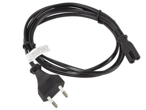 Kabel zasilający EURO (radiowy) CEE 7/16 - IEC 320 C7 1.8M czarny Kabel zasilający EURO (radiowy) CEE 7/16 - IEC 320 C7 1.8M czarny