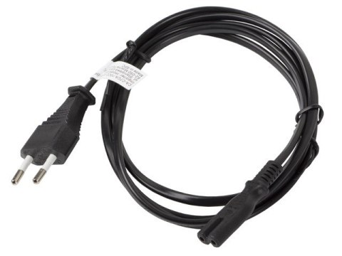 Kabel zasilający EURO (radiowy) CEE 7/16 - IEC 320 C7 1.8M czarny Kabel zasilający EURO (radiowy) CEE 7/16 - IEC 320 C7 1.8M czarny