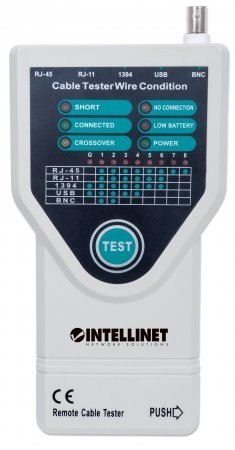 Tester okablowania 5-W-1 RJ11/RJ45/USB/1394/BNC