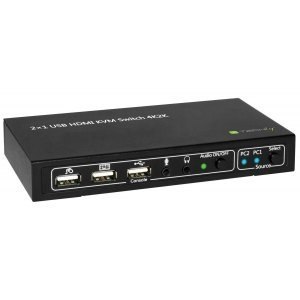 2-portowy przełącznik KVM HDMI/USB 2x1 z audio