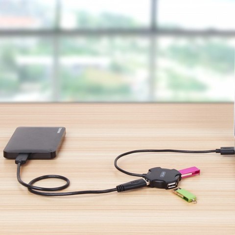 HUB 4x USB 2.0 micro - czarny + OTG; Y-2178 HUB 4x USB 2.0 micro - czarny + OTG; Y-2178