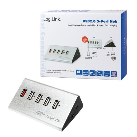 Hub biurkowy 4xUSB 2.0 z zasilaczem Hub biurkowy 4xUSB 2.0 z zasilaczem