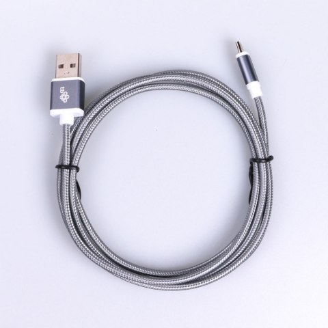 Kabel USB-Micro USB 1.5 m grafitowy sznurek