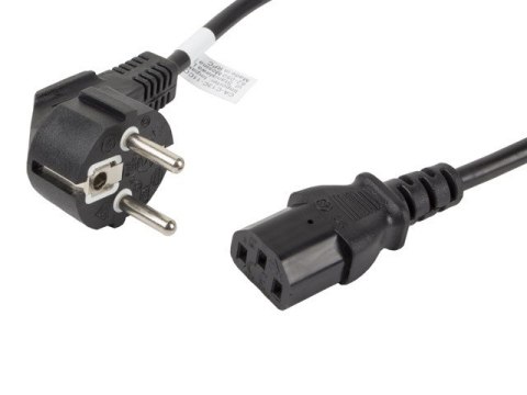 Kabel zasilający CEE 7/7 - IEC 320 C13 VDE 1.8M czarny Kabel zasilający CEE 7/7 - IEC 320 C13 VDE 1.8M czarny
