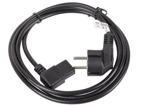 Kabel zasilający CEE 7/7 - IEC 320 C13 kątowy VDE 1.8M czarny Kabel zasilający CEE 7/7 - IEC 320 C13 kątowy VDE 1.8M czarny
