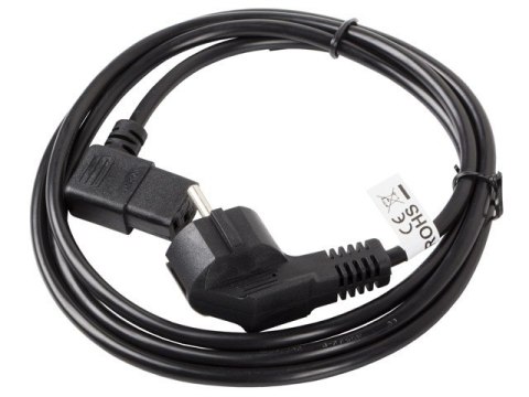 Kabel zasilający CEE 7/7 - IEC 320 C13 kątowy VDE 1.8M czarny Kabel zasilający CEE 7/7 - IEC 320 C13 kątowy VDE 1.8M czarny