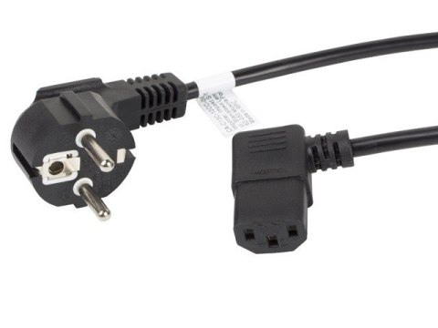 Kabel zasilający CEE 7/7 - IEC 320 C13 kątowy VDE 1.8M czarny Kabel zasilający CEE 7/7 - IEC 320 C13 kątowy VDE 1.8M czarny