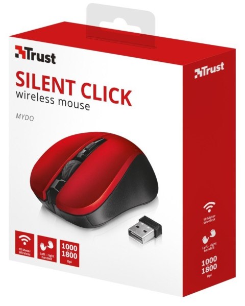 Mydo Silent Click bezprzewodowa mysz czerwona