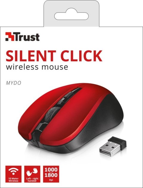 Mydo Silent Click bezprzewodowa mysz czerwona