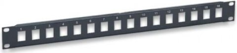 Patch Panel 16 portów otwarty do modułów Keystone Patch Panel 16 portów otwarty do modułów Keystone