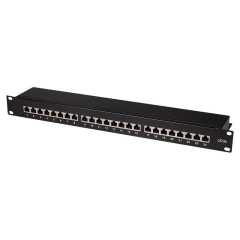Patchpanel CAT6A 19' 24 porty, STP, czarny Patchpanel CAT6A 19' 24 porty, STP, czarny