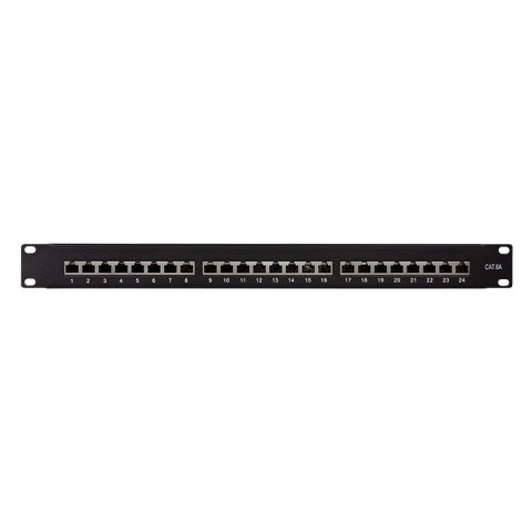 Patchpanel CAT6A 19' 24 porty, STP, czarny Patchpanel CAT6A 19' 24 porty, STP, czarny