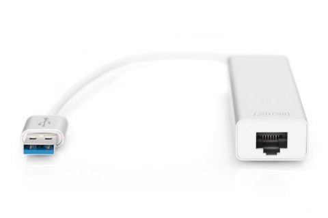 HUB/Koncentrator 3-portowy USB 3.0 SuperSpeed z Gigabit LAN adapter, aluminium