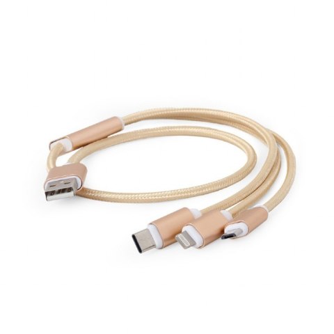 Kabel USB 3w1 do ładowania/1m/złoty Kabel USB 3w1 do ładowania/1m/złoty