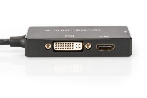 Kabel adapter Displayport 4K 30Hz/1080p 60Hz Typ DP/HDMI(UHD)+DVI-I+VGA (FHD) M/Ż 0,20m Czarny Kabel adapter Displayport 4K 30Hz/1080p 60Hz Typ DP/HDMI(UHD)+DVI-I+VGA (FHD) M/Ż 0,20m Czarny