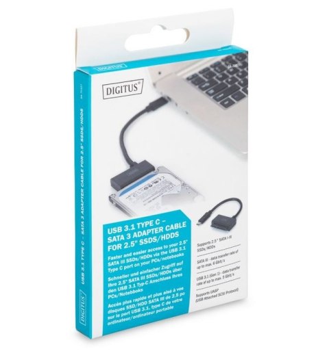 Konwerter/Adapter USB 3.1 (Gen.1) Typ C do SSD/HDD 2.5" SATA III Konwerter/Adapter USB 3.1 (Gen.1) Typ C do SSD/HDD 2.5" SATA III