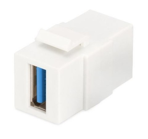 Moduł Keystone USB 3.0, łącznik do gniazd i pustych paneli, żeński/żeński, Biały Moduł Keystone USB 3.0, łącznik do gniazd i pustych paneli, żeński/żeński, Biały