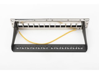 Patch panel 10, 12 port Keystone, pusty, Czarny