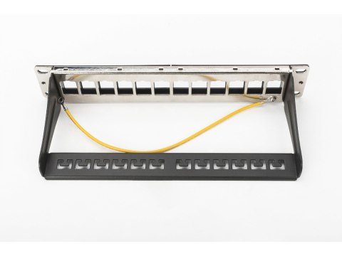 Patch panel 10, 12 port Keystone, pusty, Czarny Patch panel 10, 12 port Keystone, pusty, Czarny
