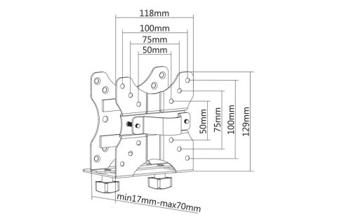 Uchwyt do montażu komputerów MiniPC za monitorem, VESA 75x75, 100x100, max. obciążenie: 5kg