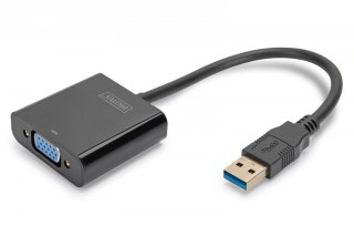 Adapter graficzny VGA 1080p FHD na USB 3.0, aluminiowy, czarny