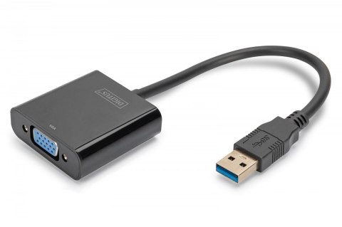 Adapter graficzny VGA 1080p FHD na USB 3.0, aluminiowy, czarny Adapter graficzny VGA 1080p FHD na USB 3.0, aluminiowy, czarny