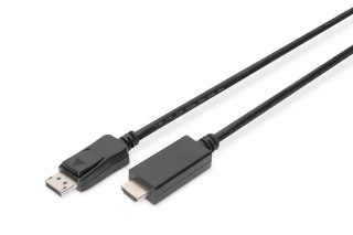 Kabel adapter DisplayPort 1.2 z zatrzaskiem 4K 60Hz UHD Typ DP/HDMI A M/M 1m Czarny