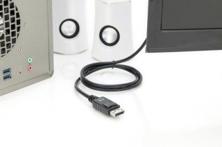 Kabel adapter DisplayPort 1.2 z zatrzaskiem 4K 60Hz UHD Typ DP/HDMI A M/M 1m Czarny