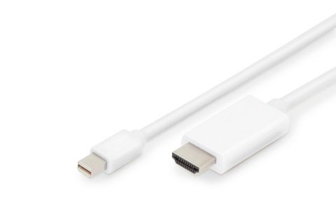 Kabel adapter Displayport 1.2 4K 60Hz UHD Typ miniDP/HDMI A M/M Biały 2m