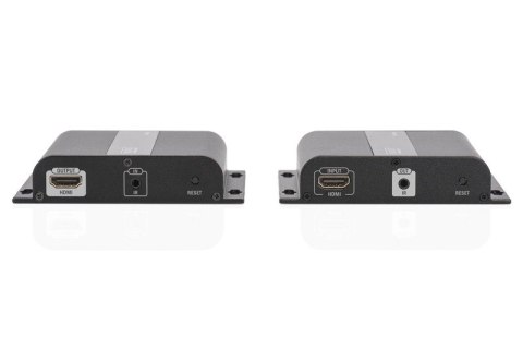 Przedłużacz/Extender HDMI do 120m po skrętce Cat.5e/6 UTP lub IP, 4K 30Hz UHD, z audio (zestaw) Przedłużacz/Extender HDMI do 120m po skrętce Cat.5e/6 UTP lub IP, 4K 30Hz UHD, z audio (zestaw)