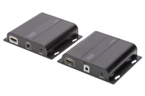 Przedłużacz/Extender HDMI do 120m po skrętce Cat.5e/6 UTP lub IP, 4K 30Hz UHD, z audio (zestaw) Przedłużacz/Extender HDMI do 120m po skrętce Cat.5e/6 UTP lub IP, 4K 30Hz UHD, z audio (zestaw)