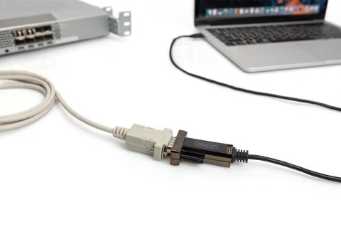 Kabel Adapter USB 2.0 HighSpeed Typ USB C/RS232 M/Ż czarny 1m