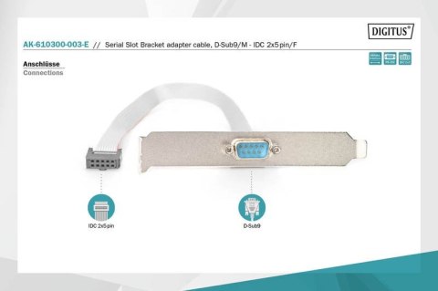 Kabel na śledziu RS232 Typ DSUB9/2xDIN5 M/Ż 0,25m Szary Kabel na śledziu RS232 Typ DSUB9/2xDIN5 M/Ż 0,25m Szary