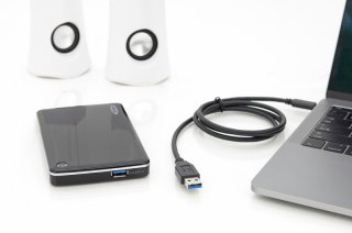 Kabel połączeniowy USB 3.1 Gen.2 SuperSpeed+ 10Gbps Typ USB C/USB A M/M, Power Delivery 1m Czarny