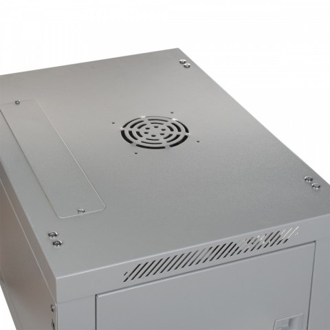 Szafa sieciowa wisząca 19 cali 9U rack 600x600, drzwi szyba, niedzielona, niezłożona, Szara