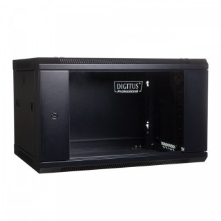 Szafa wisząca jednosekcyjna 19 cali 4U 279/600/450mm, drzwi szklane, (RAL 9004) Czarna