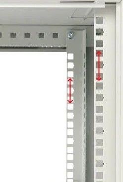 Szafka wisząca rack 12U 600x600 szara dwusekcyjna
