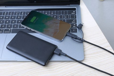 CB-BAL5 3w1 kabel micro USB | USB-C | Lightning | 1.2m nylonowy oplot czarny CB-BAL5 3w1 kabel micro USB | USB-C | Lightning | 1.2m nylonowy oplot czarny