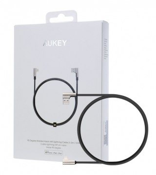 CB-BAL6 kabel 90° Lightning - USB-C 1,2m Apple USB-PD kątowy wtyki 90 stopni nylonowy oplot czarny